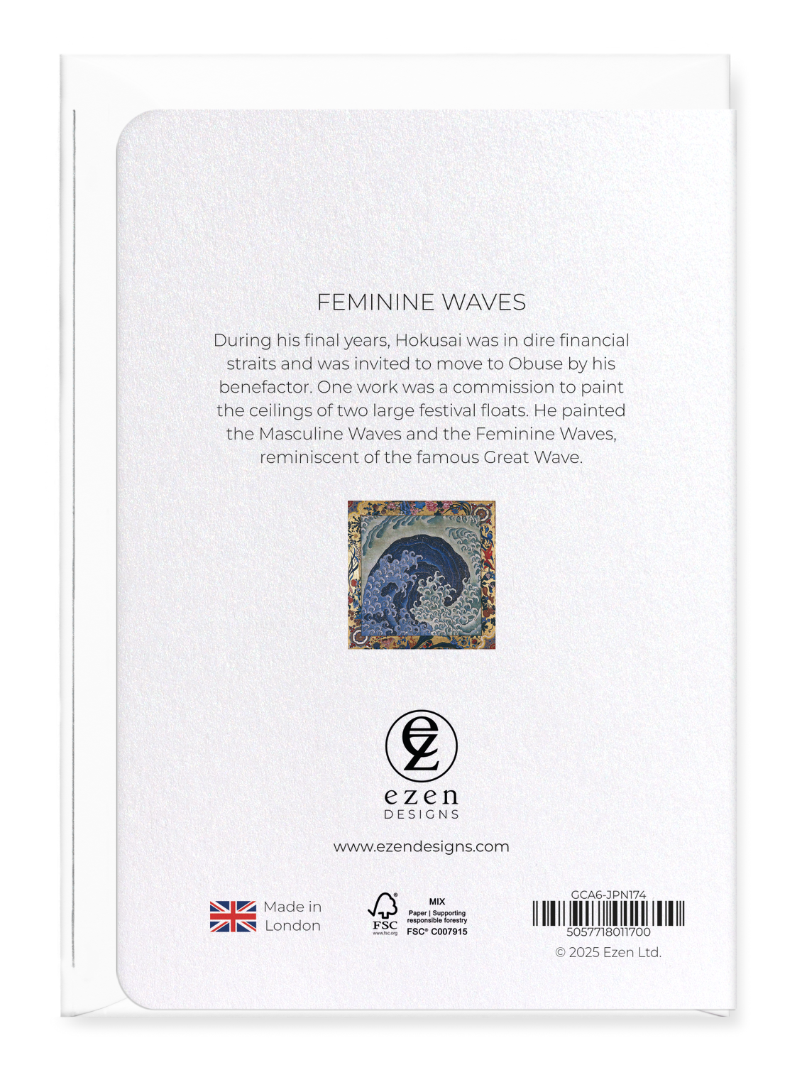 Ezen Designs - Feminine waves - Greeting Card - Back