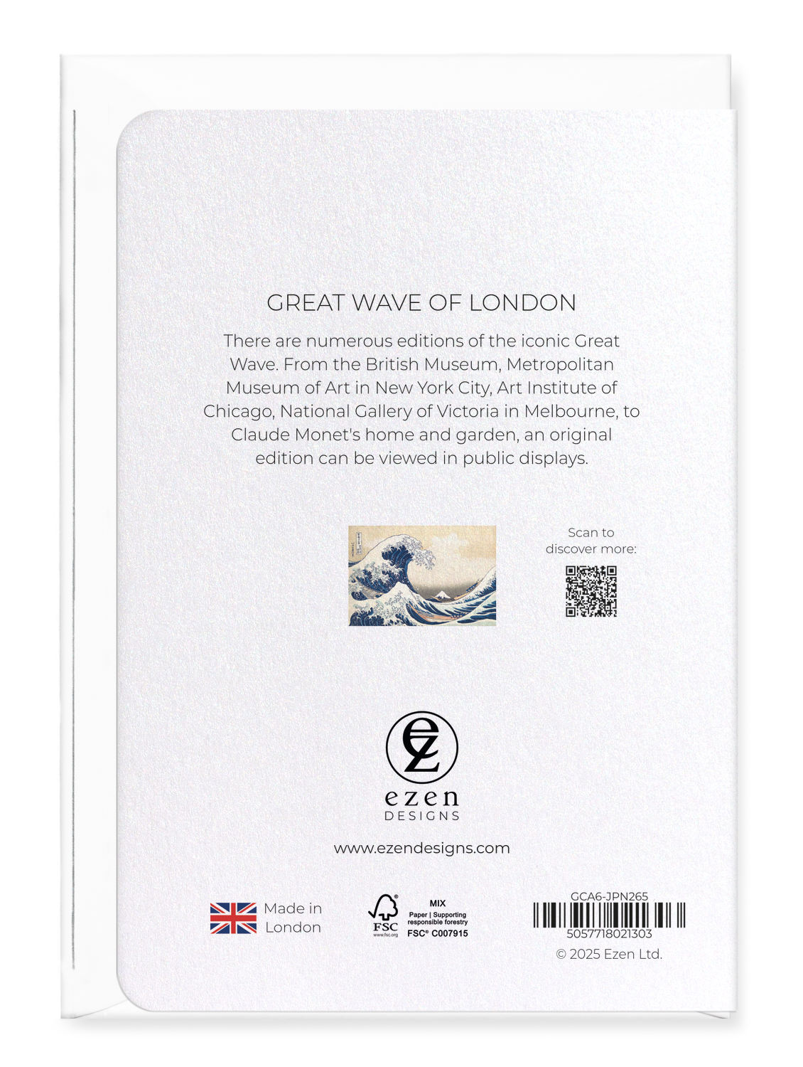 Ezen Designs - Great wave of london - Greeting Card - Back
