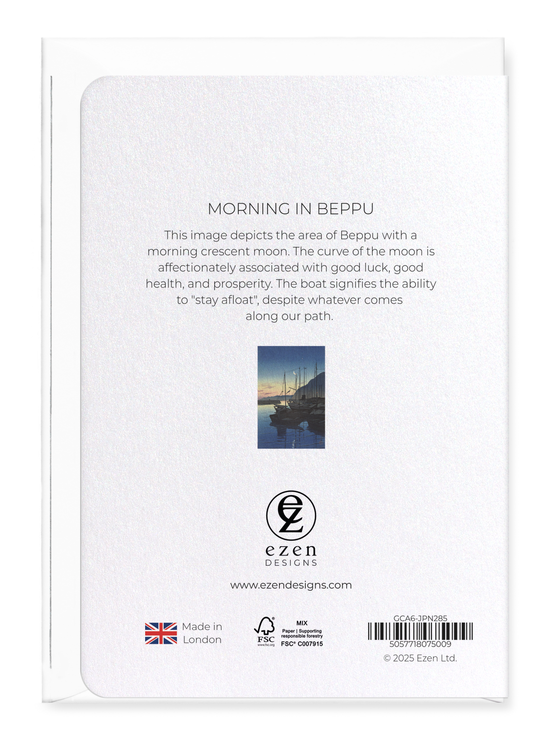 Ezen Designs - Morning in beppu - Greeting Card - Back