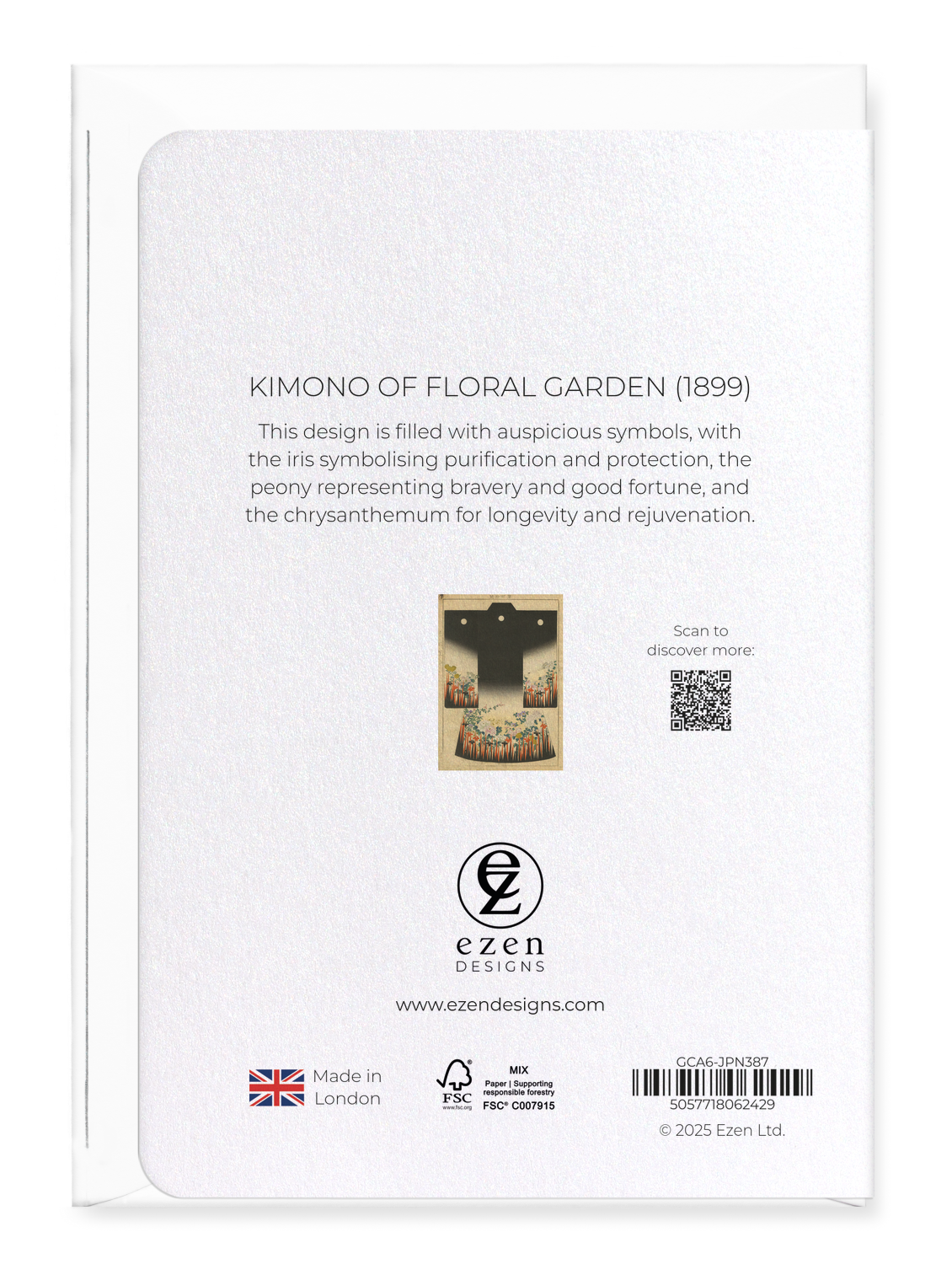 Ezen Designs - Kimono of floral garden (1899) - Greeting Card - Back