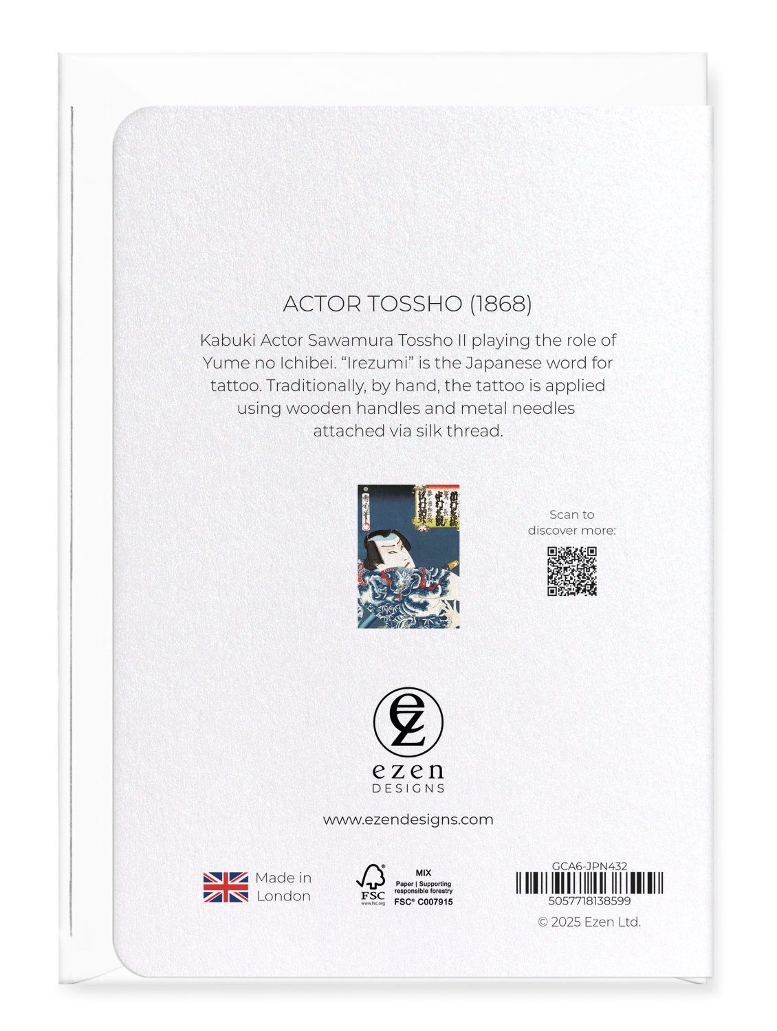 Ezen Designs - Actor Tossho (1868) - Greeting Card - Back