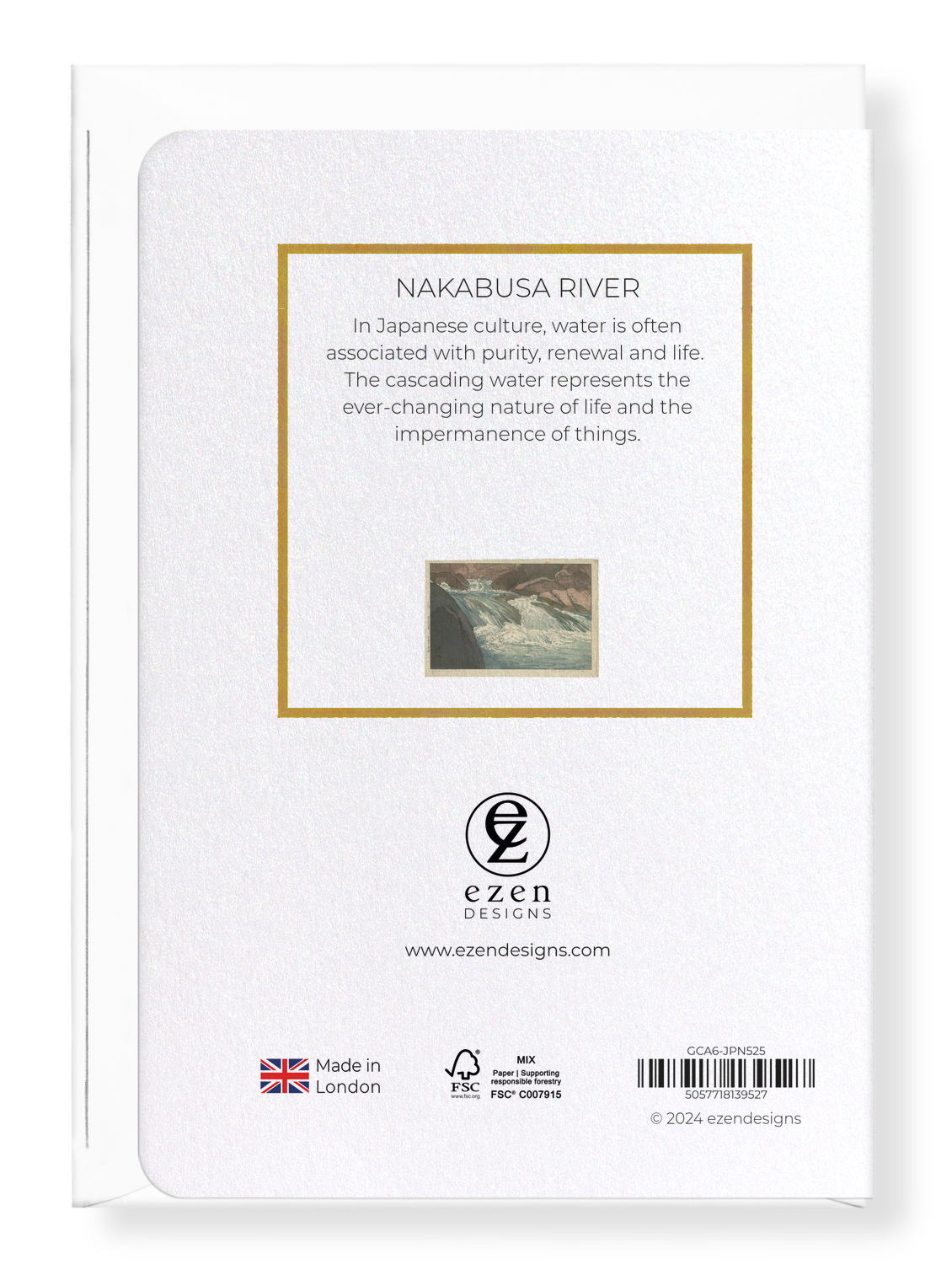 Ezen Designs - Nakabusa River - Greeting Card - Back