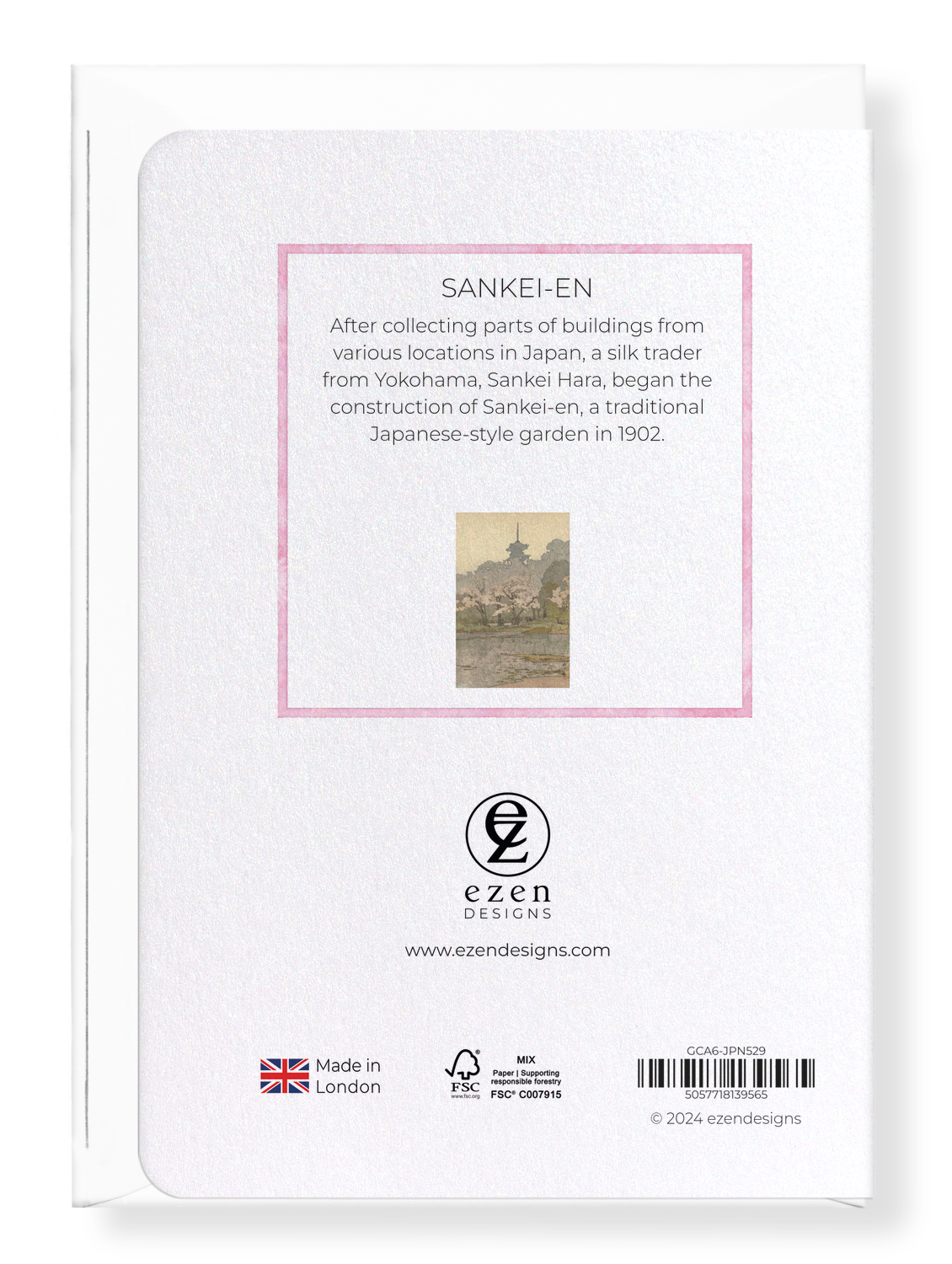 Ezen Designs - Sankei-en - Greeting Card - Back