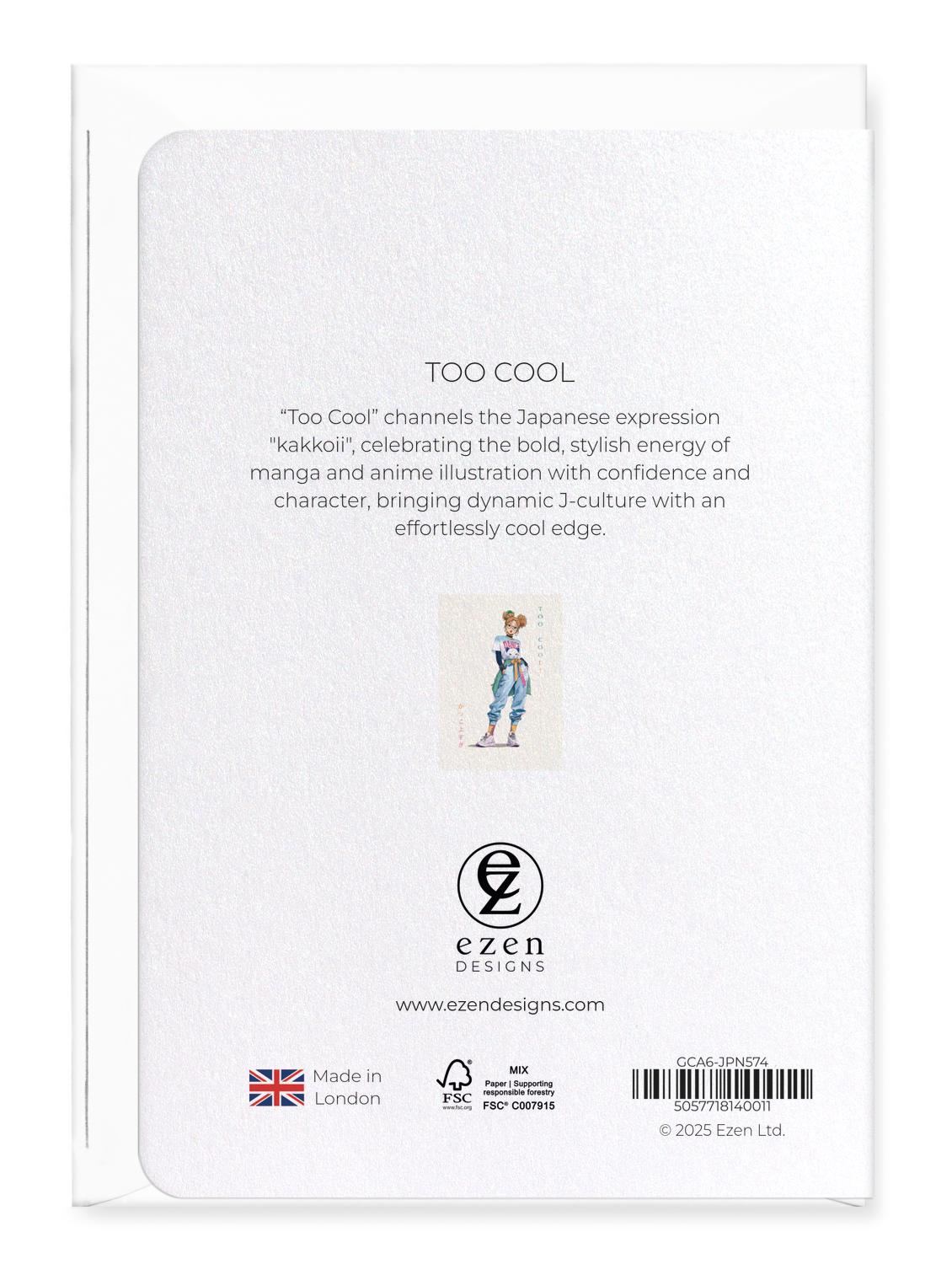 Ezen Designs - Too Cool - Greeting Card - Back