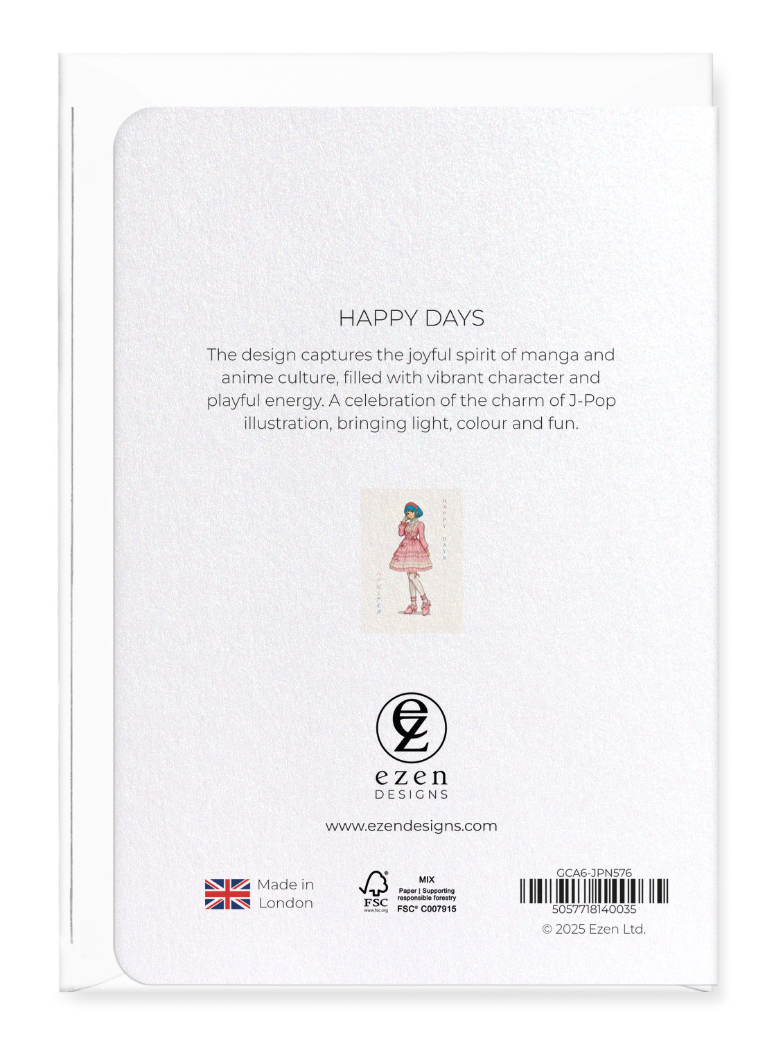 Ezen Designs - Happy Days - Greeting Card - Back