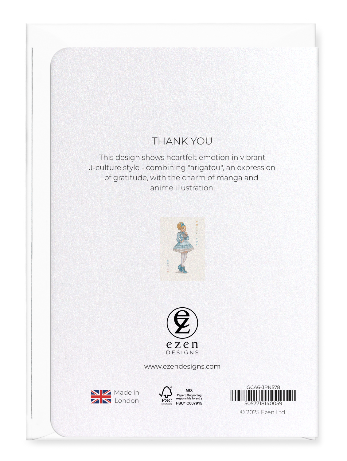 Ezen Designs - Thank You - Greeting Card - Back