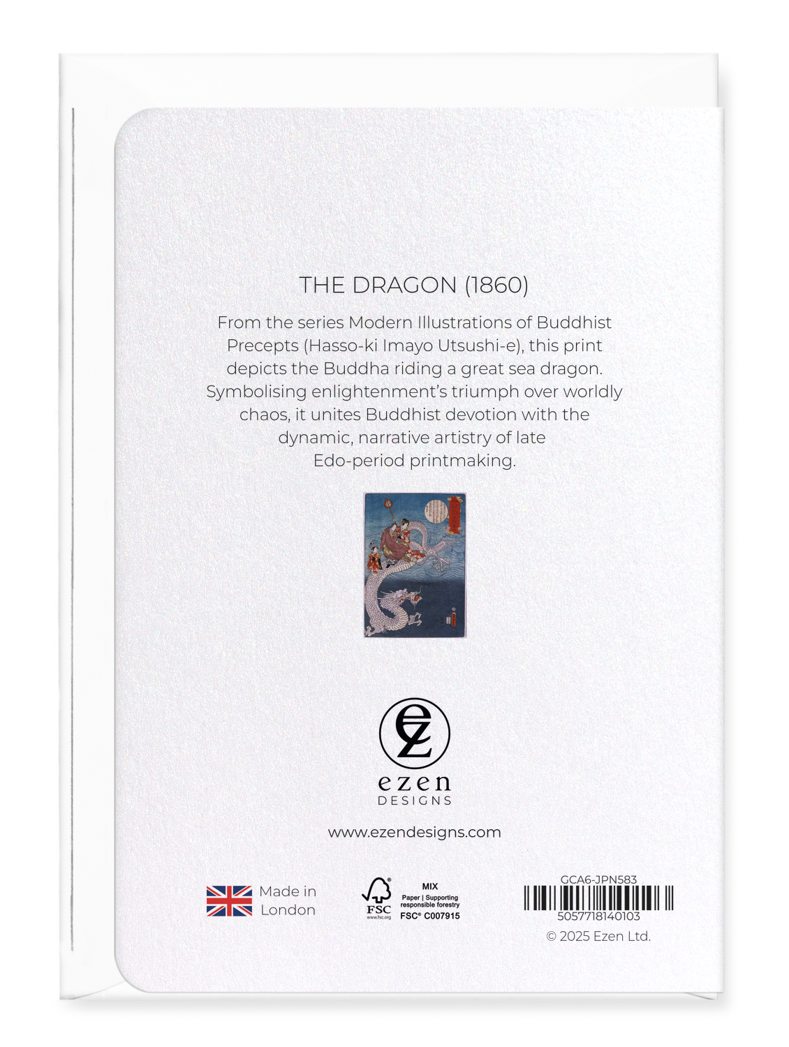 Ezen Designs - The Dragon (1860) - Greeting Card - Back