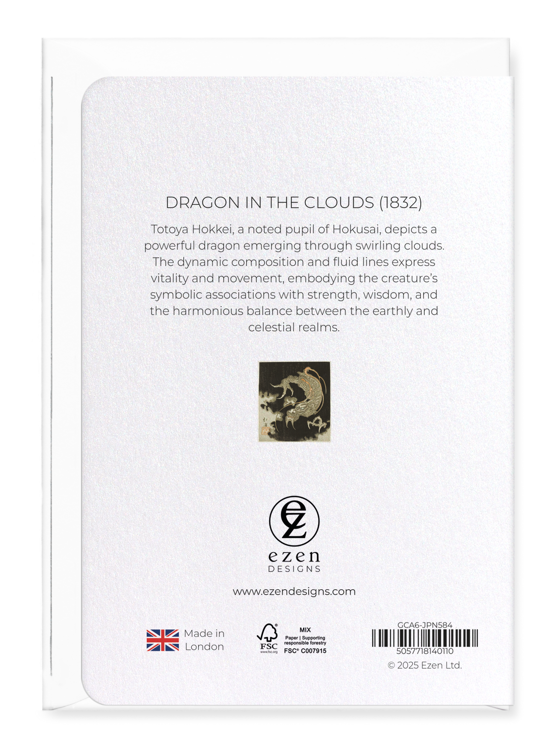 Ezen Designs - Dragon in the Clouds (1832) - Greeting Card - Back