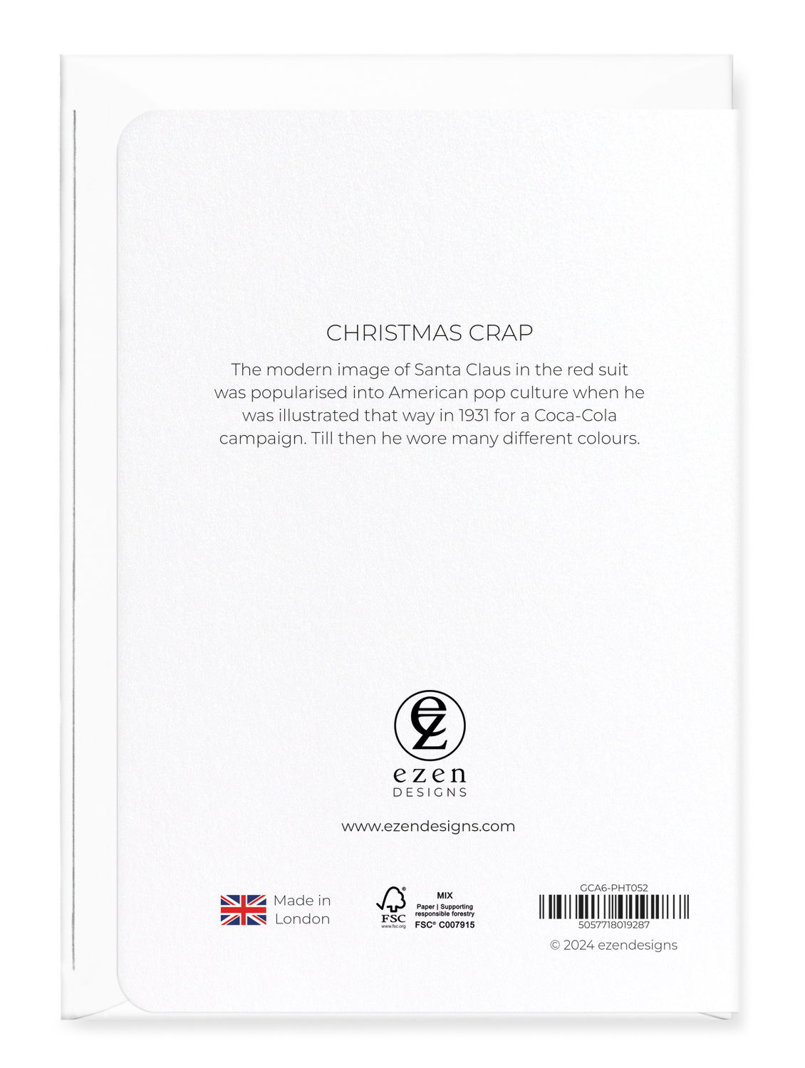 Ezen Designs - Christmas crap - Greeting Card - Back