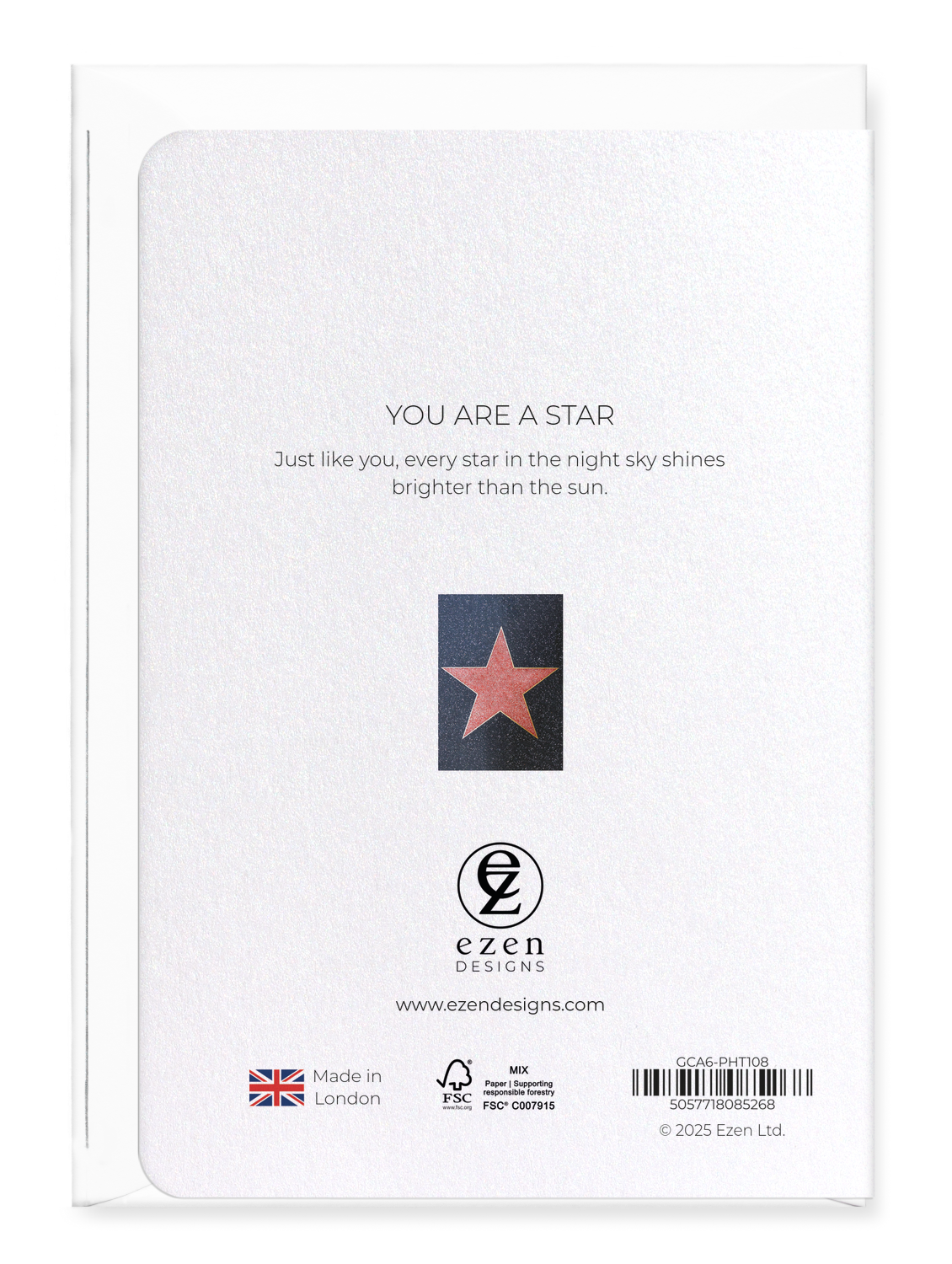 Ezen Designs - You are a star - Greeting Card - Back