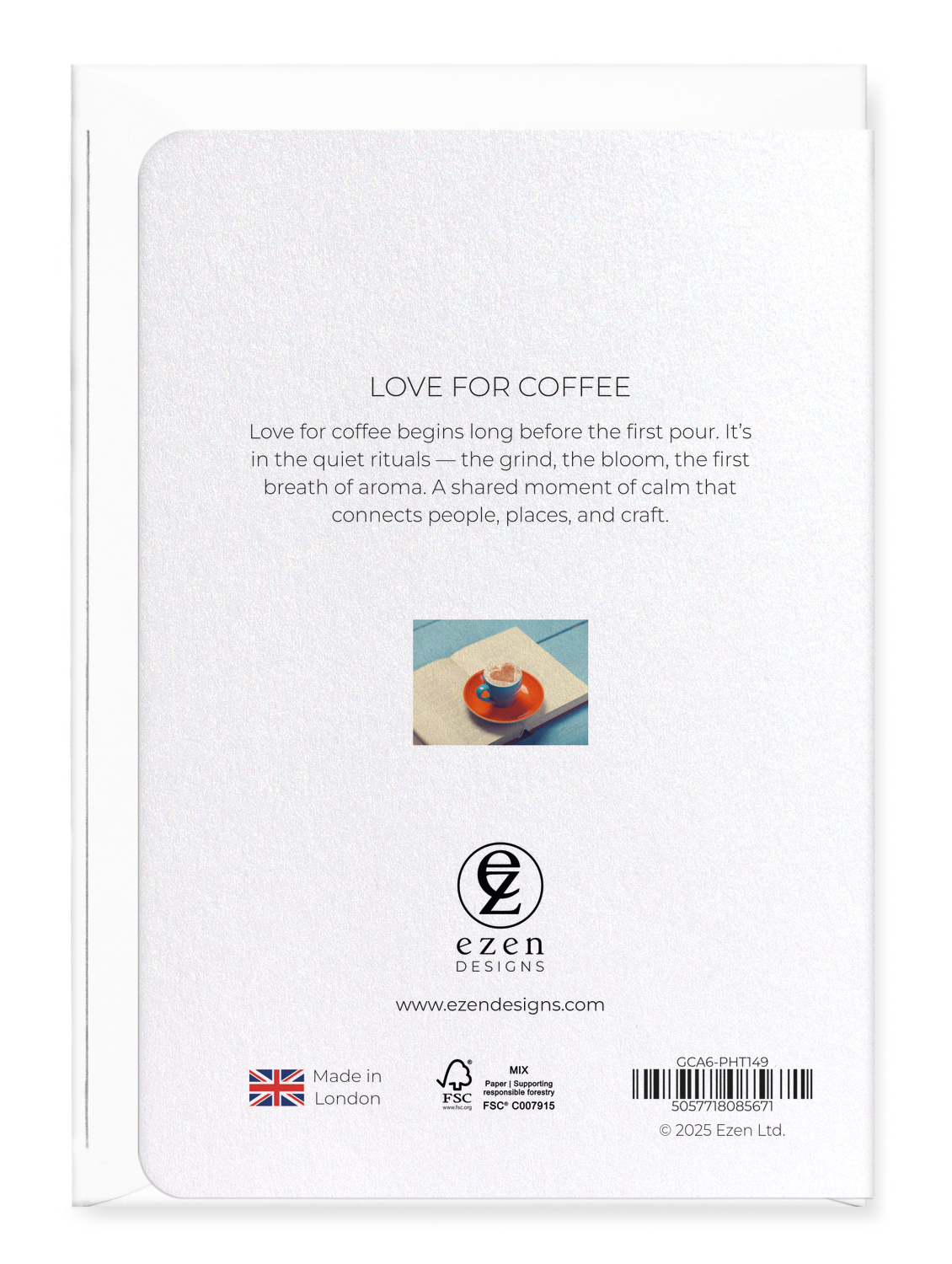 Ezen Designs - Love for Coffee - Greeting Card - Back