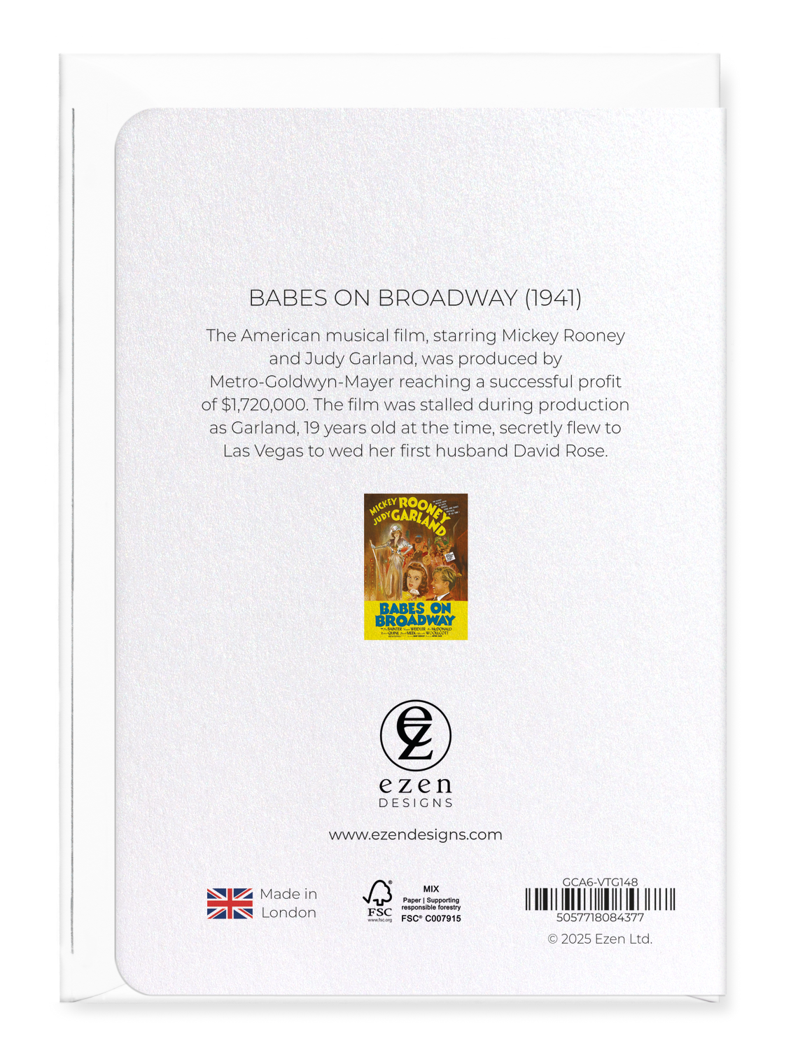 Ezen Designs - Babes on broadway (1941) - Greeting Card - Back