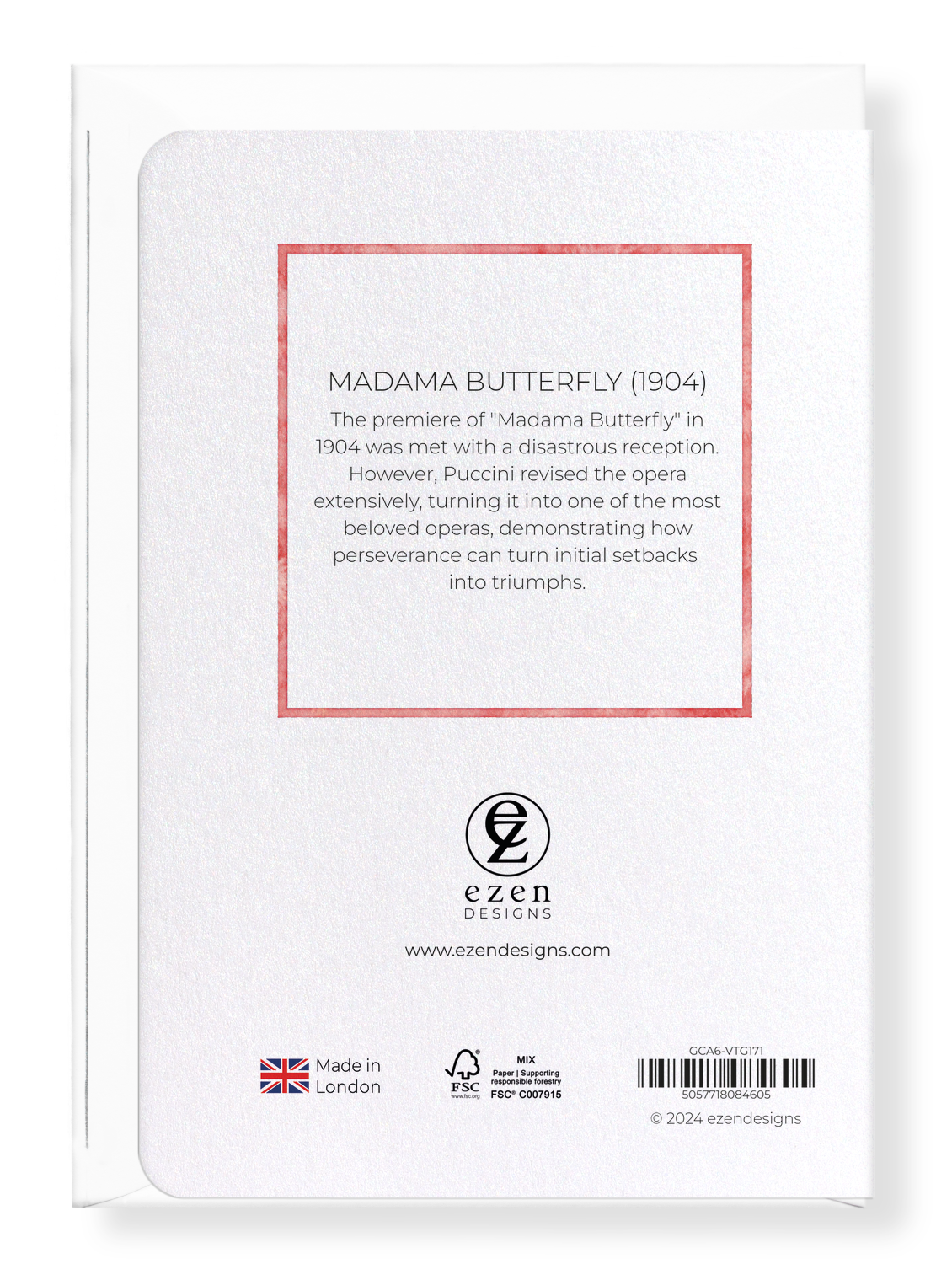 Ezen Designs - Madama Butterfly (1904) - Greeting Card - Back