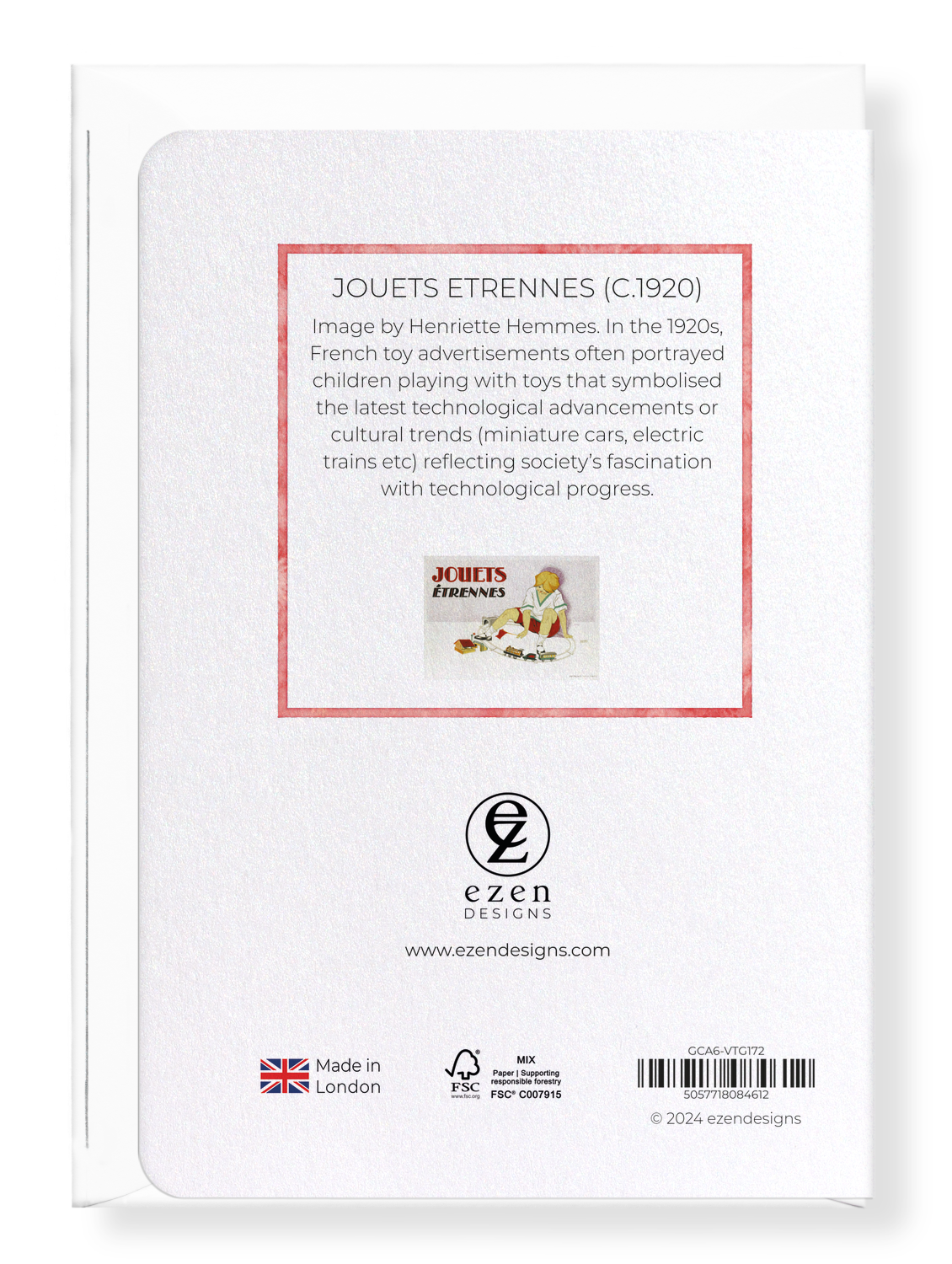 Ezen Designs - Jouets Etrennes (c.1920) - Greeting Card - Back