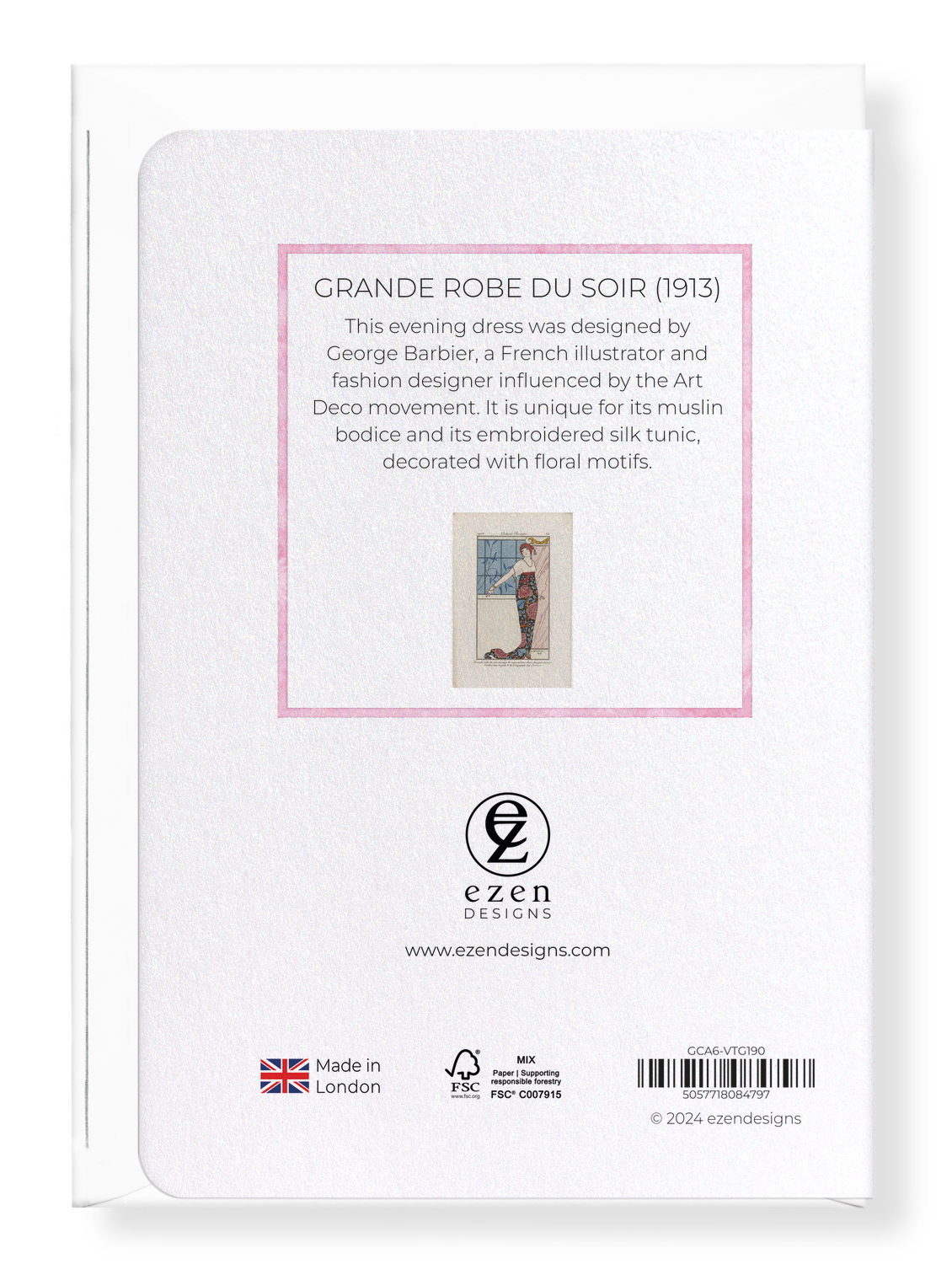 Ezen Designs - Grande Robe du Soir (1913) - Greeting Card - Back