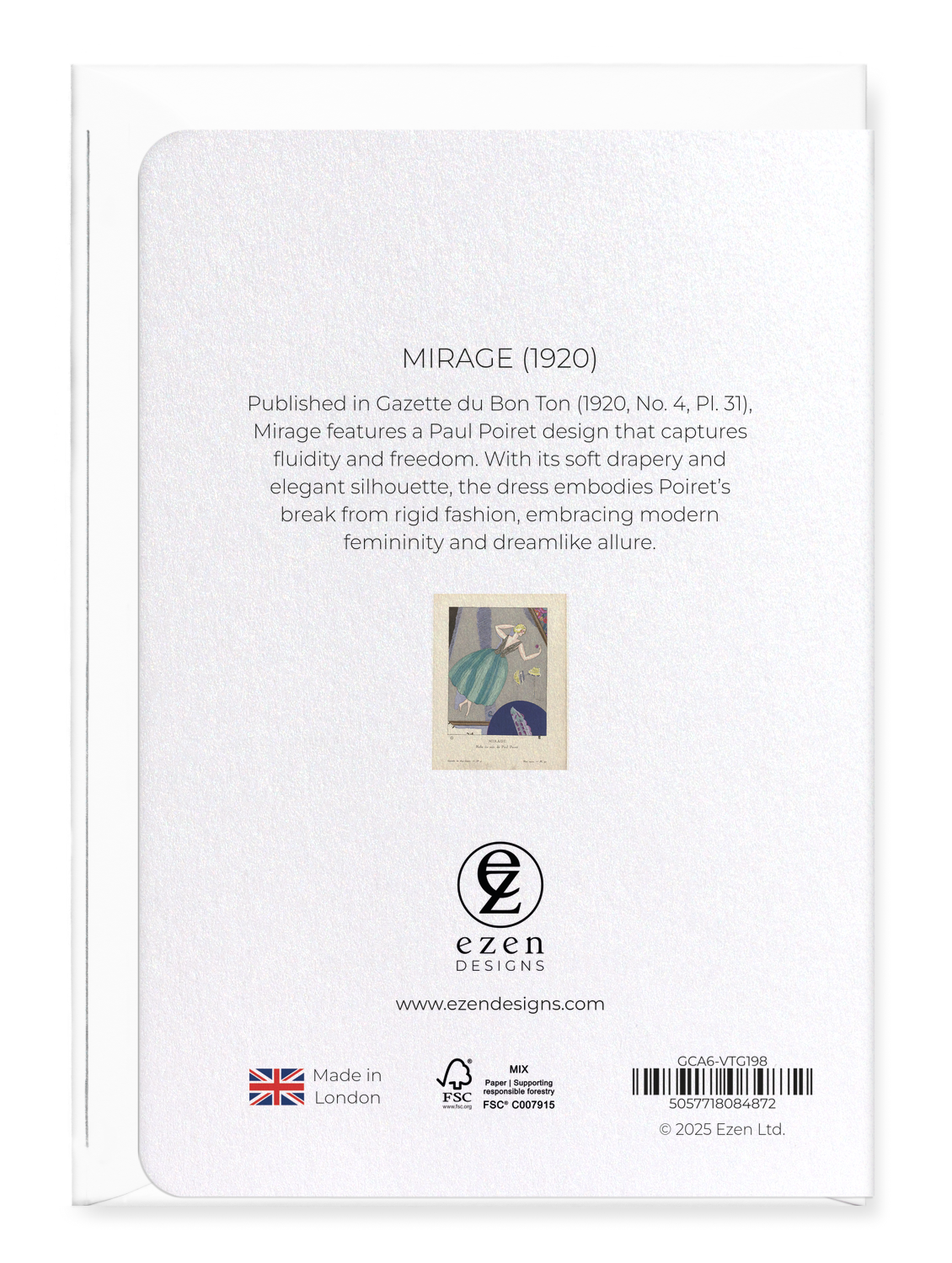 Ezen Designs - Mirage (1920) - Greeting Card - Back