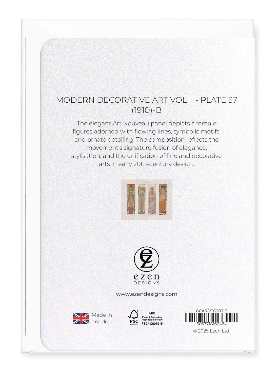 Ezen Designs - Modern Decorative Art Vol. I - Plate 37 (1910)-B - Greeting Card - Back