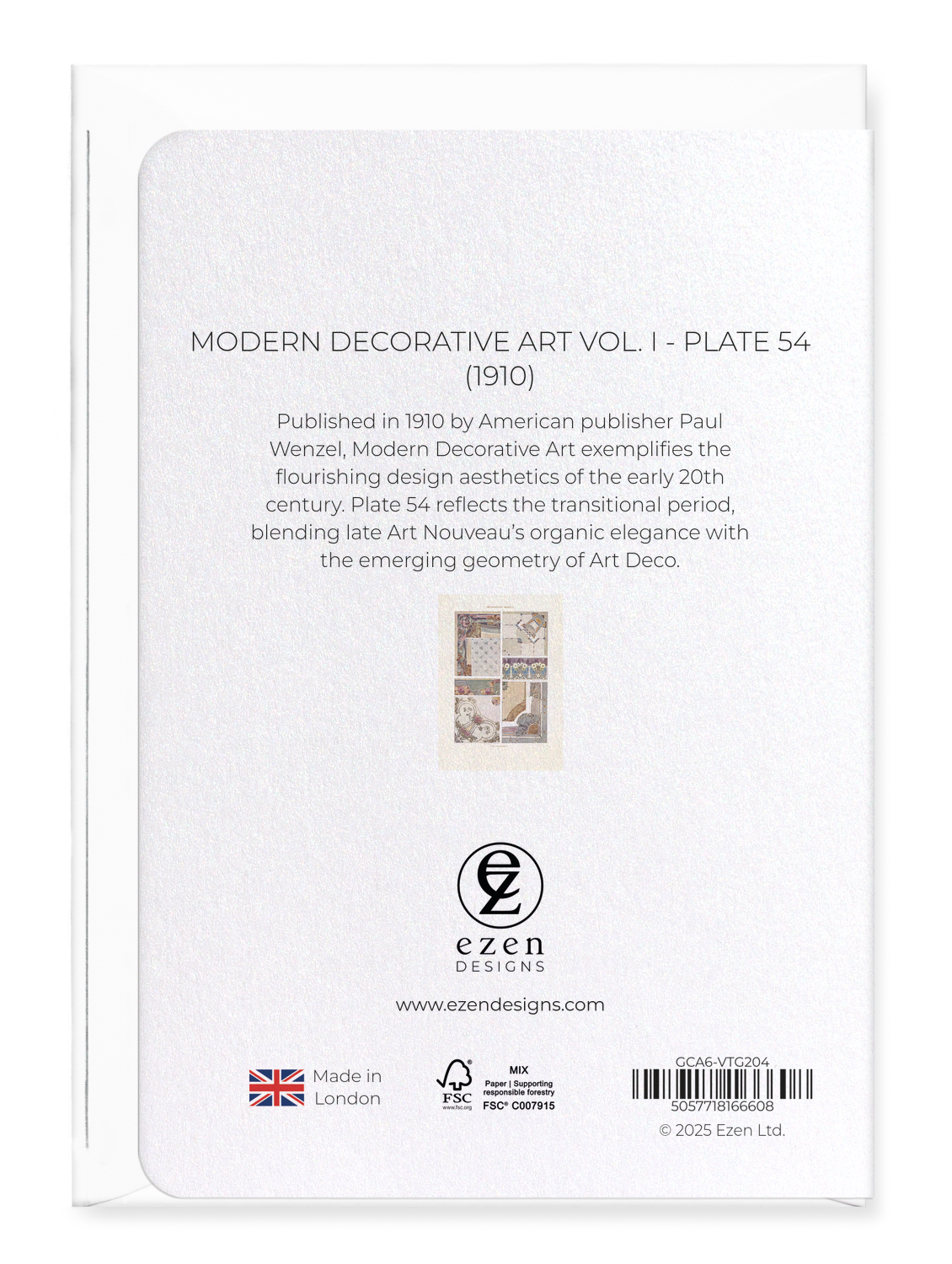 Ezen Designs - Modern Decorative Art Vol. I - Plate 54 (1910) - Greeting Card - Back