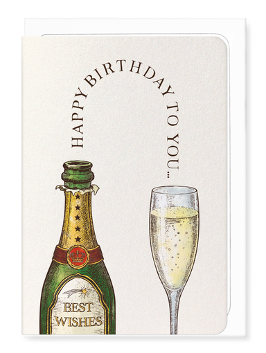 Ezen Designs - Happy birthday champagne - Greeting Card - Front