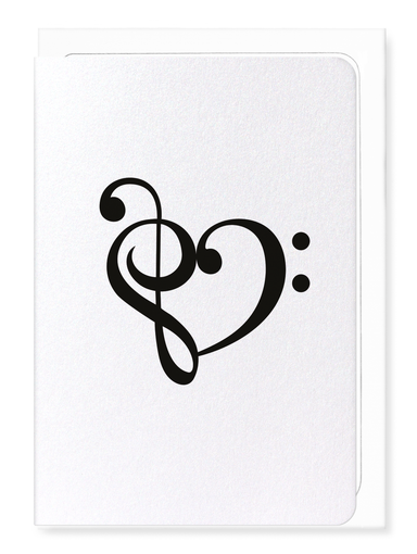 Ezen Designs - Treble bass heart - Greeting Card - Front