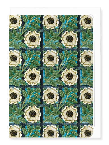 Ezen Designs - Rose and trellis tile (1898) - Greeting Card - Front