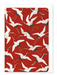 Ezen Designs - Crane embroidery on red - Greeting Card - Front