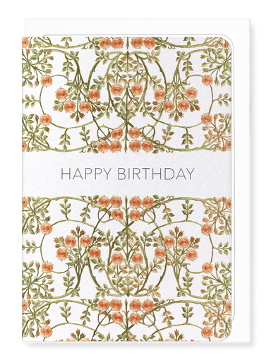 Ezen Designs - Briar roses embroidery - Greeting Card - Front