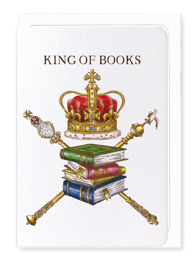 Ezen Designs - King of Books - Greeting Card - Front