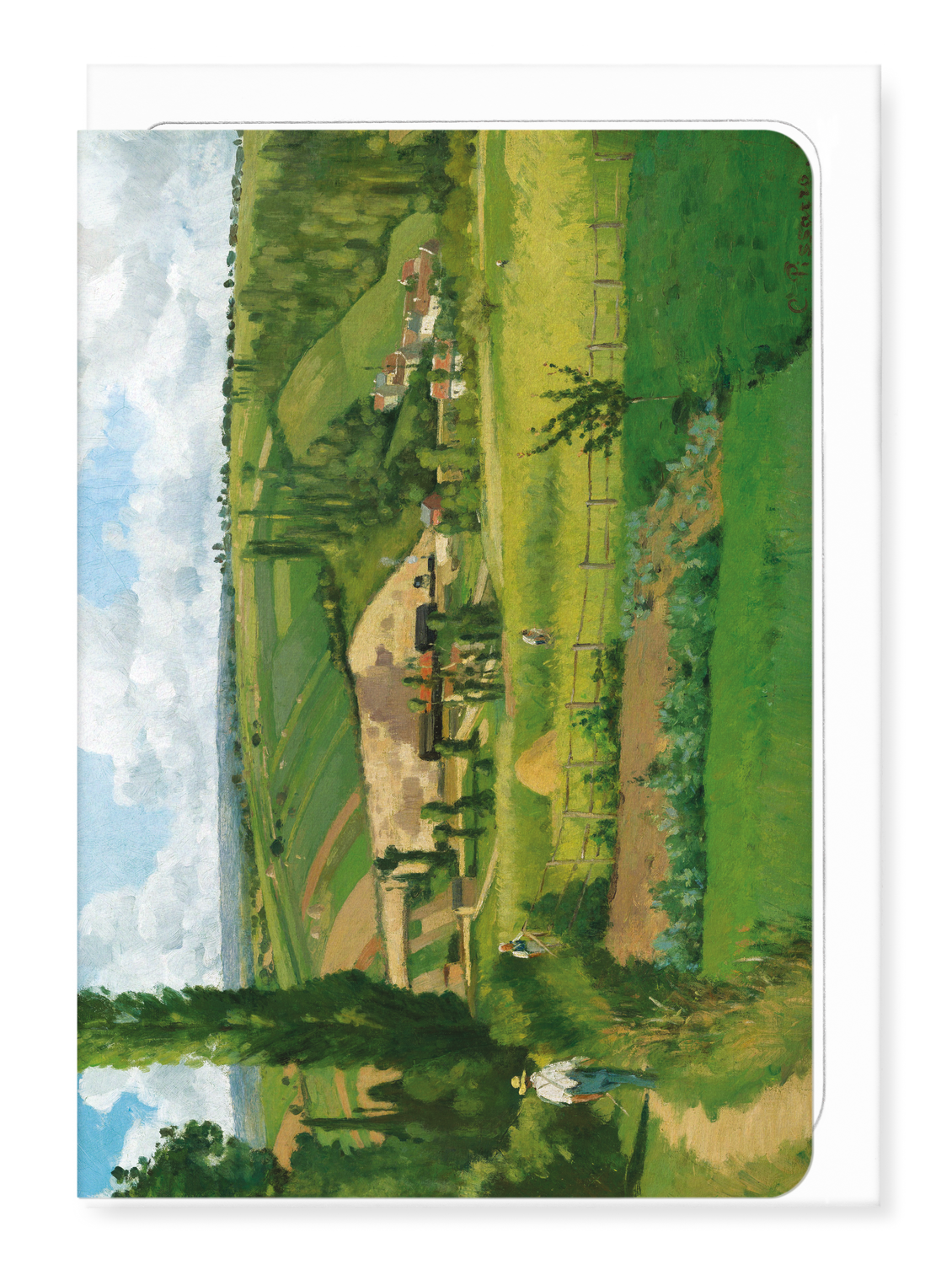 Ezen Designs - Landscape at Les Pâtis, Pontoise (1868) - Greeting Card - Front