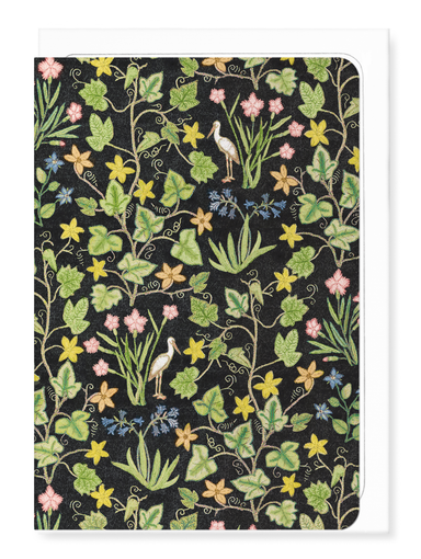 Ezen Designs - Ivy and Flowers on black (16th C.) - Greeting Card - Front