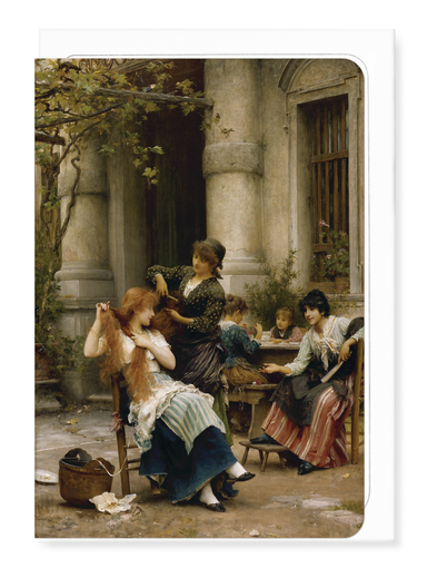 Ezen Designs - An al Fresco Toilette (1889) - Greeting Card - Front