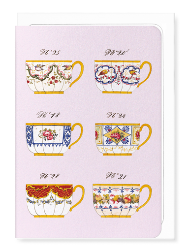 Ezen Designs - French Tea Cup Set A (c. 1825-1850) - Greeting Card - Front
