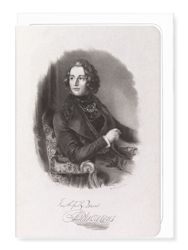 Ezen Designs - Portrait of Charles Dickens (1839) - Greeting Card - Front