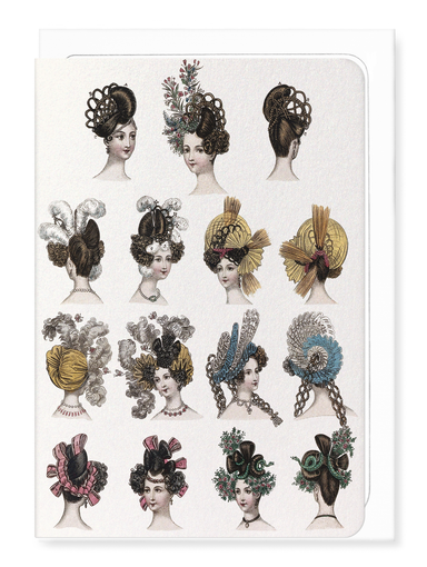 Ezen Designs - Fashionable Head Dresses (1830) - Greeting Card - Front