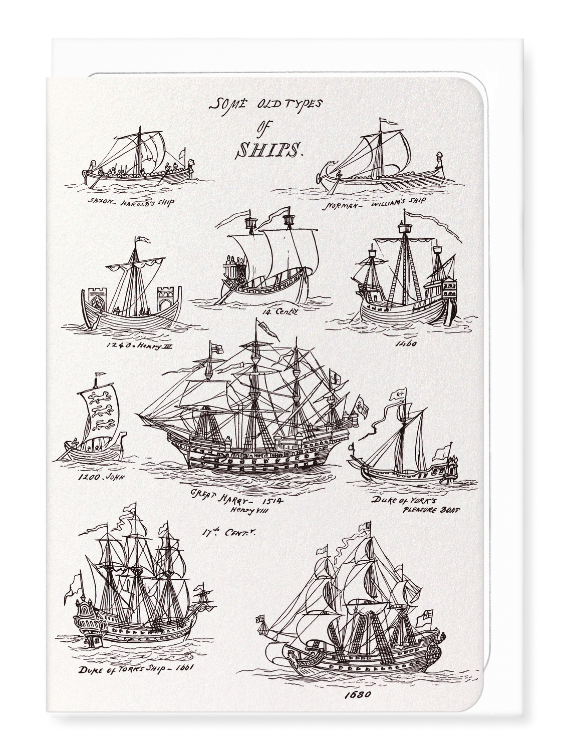 Ezen Designs - Sea Pictures Drawn with Pen and Pencil (1882) - Greeting Card - Front