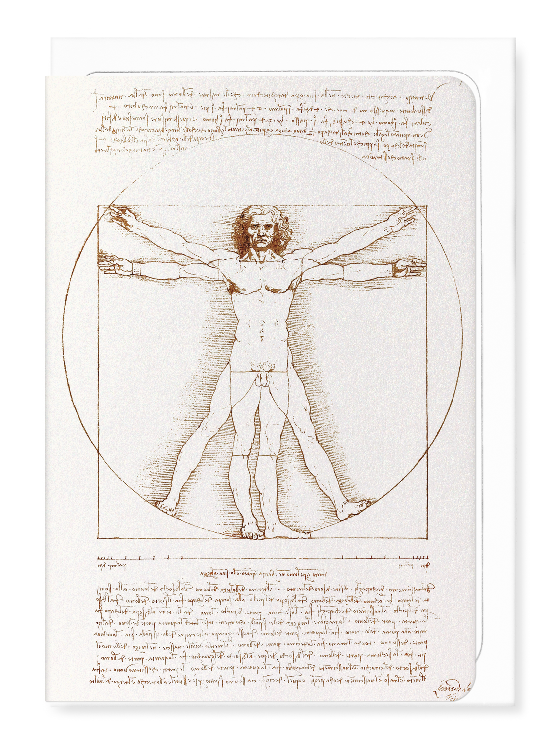 Ezen Designs - Vitruvian Man (C.1490) - Greeting Card - Front