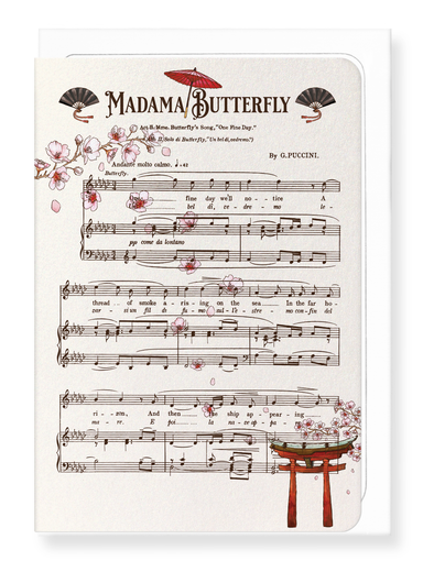 Ezen Designs - Madama Butterfly Music Score (1904) - Greeting Card - Front