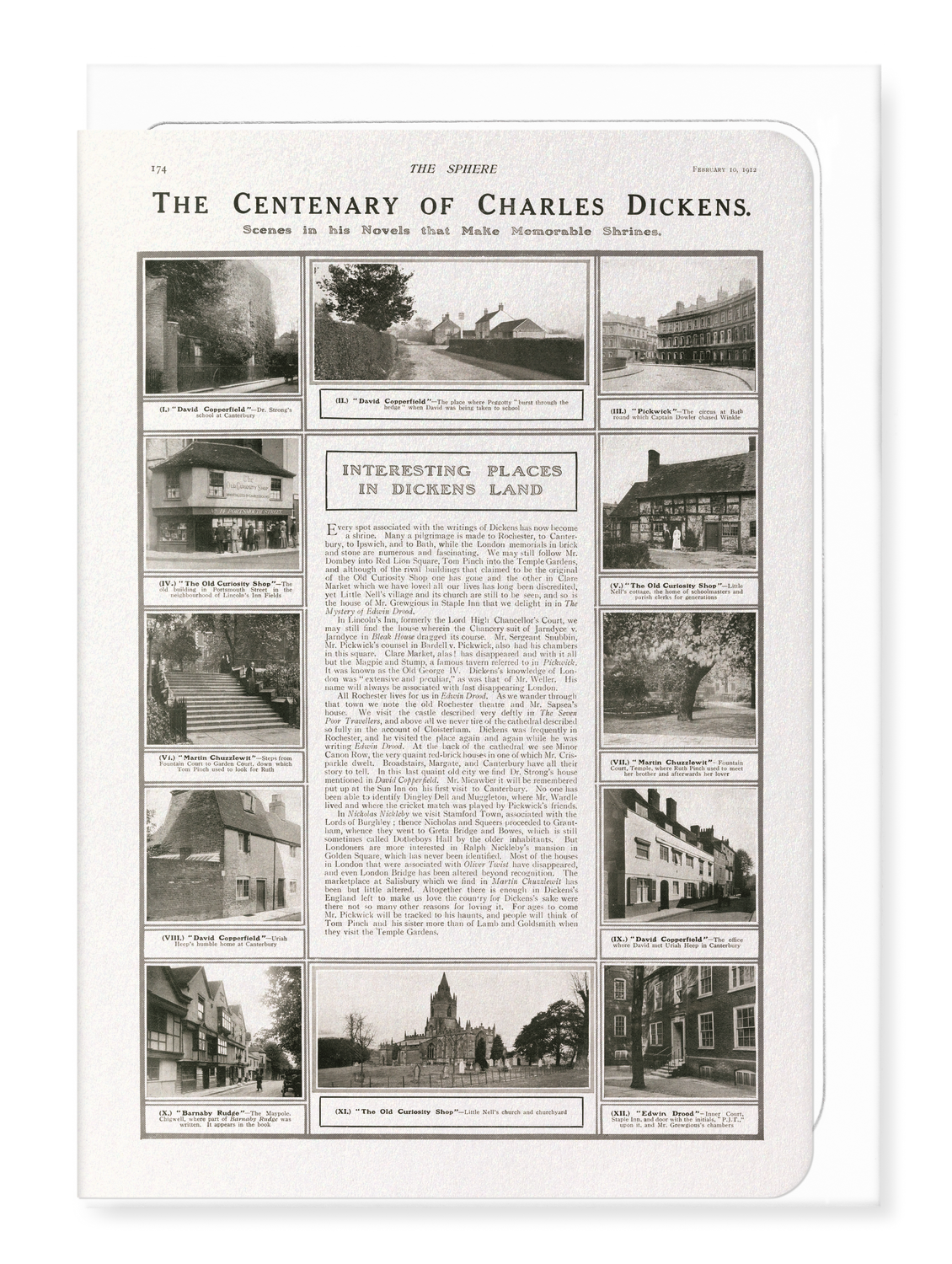 Ezen Designs - Scenes in Charles Dickens' Novels (1912) - Greeting Card - Front