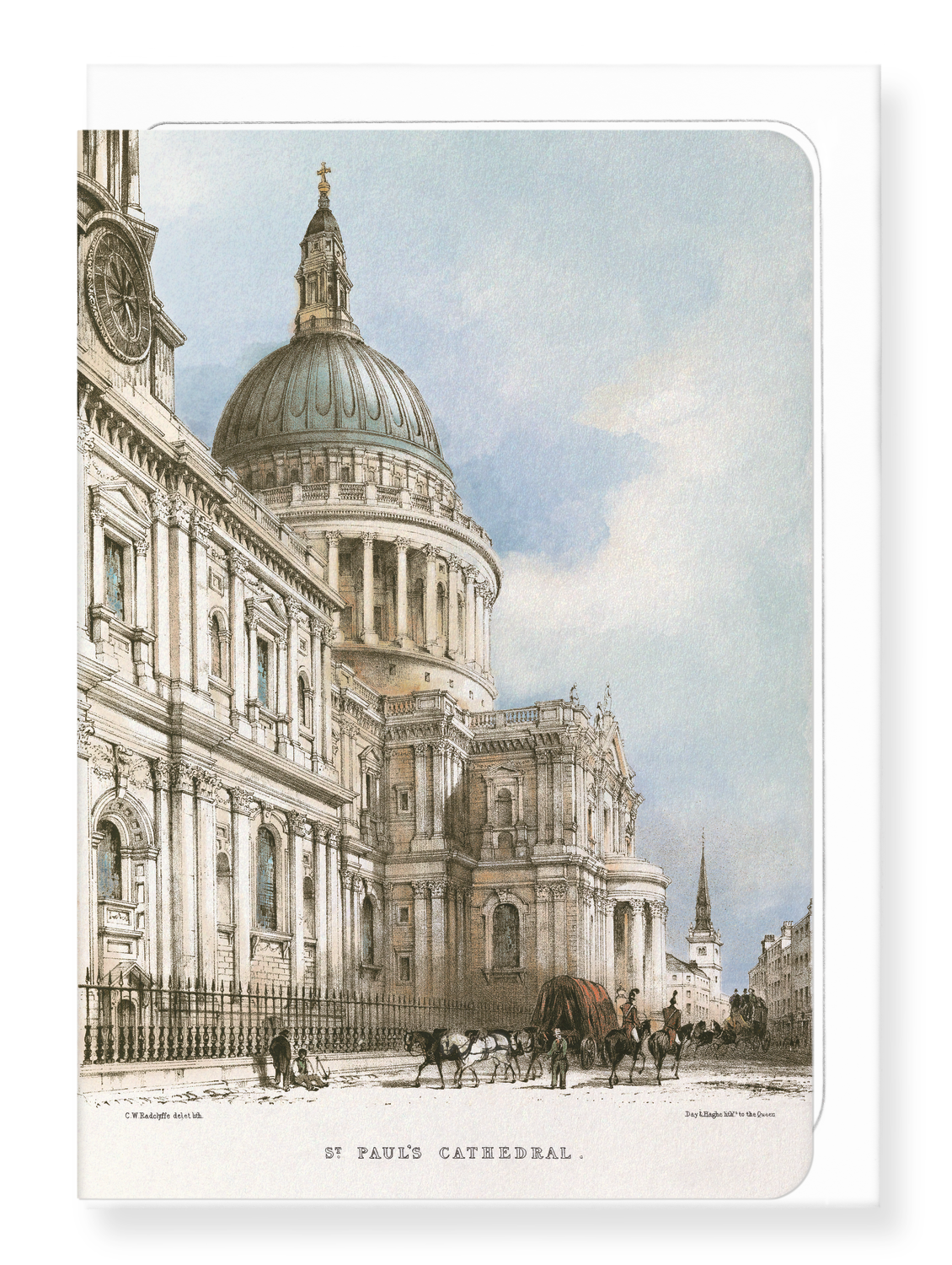 Ezen Designs - South West View of St Paul’s Cathedral (1842) - Greeting Card - Front