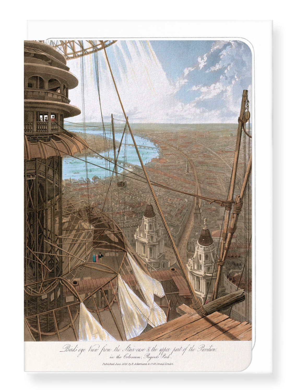 Ezen Designs - Bird’s Eye View from St Paul’s Cathedral (1829) - Greeting Card - Front