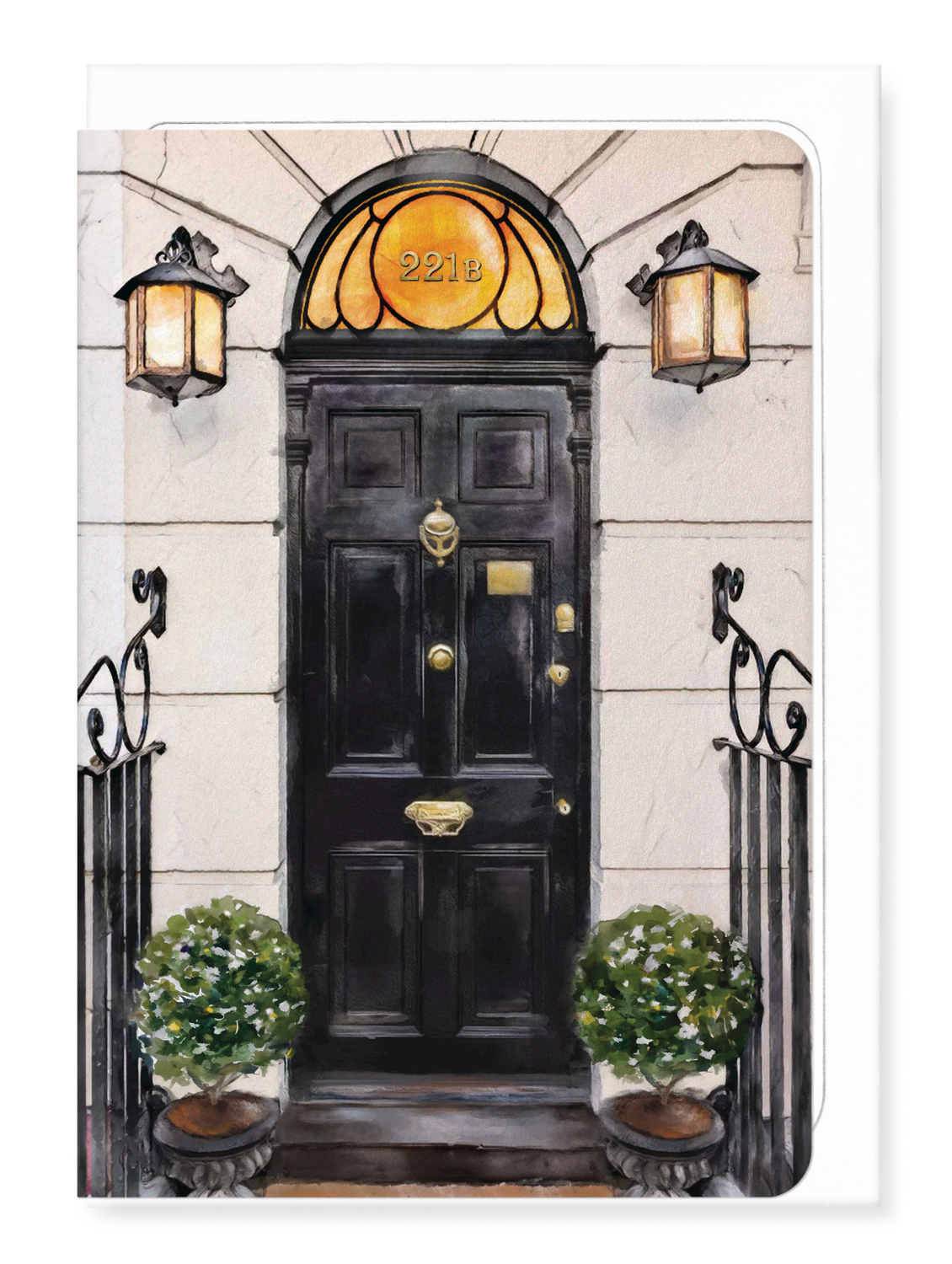 Ezen Designs - Front door of 221B Baker Street - Greeting Card - Front