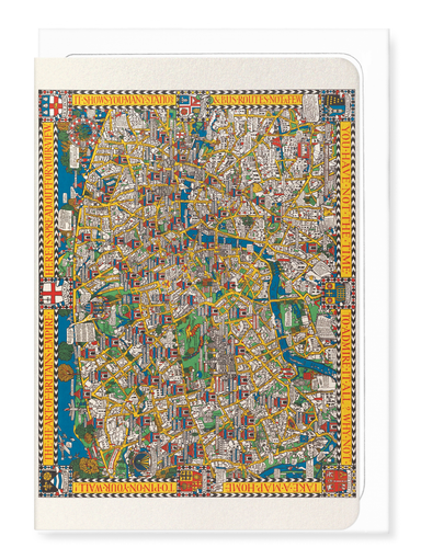 Ezen Designs - Wonderground map of London Town (1914) - Greeting Card - Front