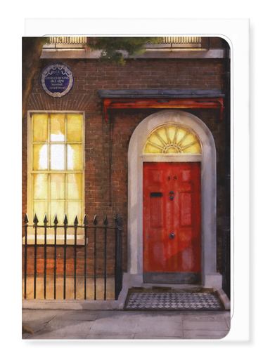Ezen Designs - Front Door of Charles Dickens' Museum Night - Greeting Card - Front