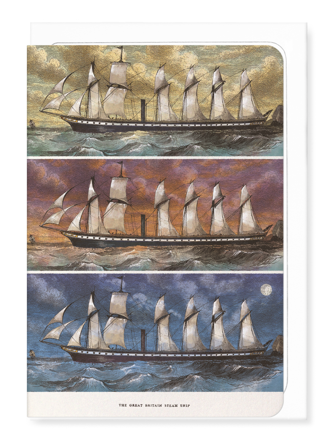 Ezen Designs - Launch of The Great Britain Steam Ship (1843) - Greeting Card - Front