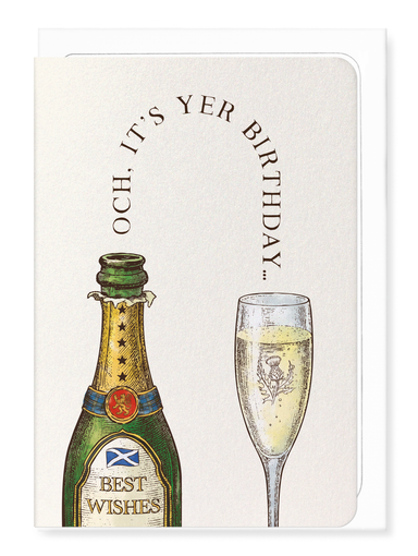 Ezen Designs - Happy Birthday Scottish Champagne - Greeting Card - Front