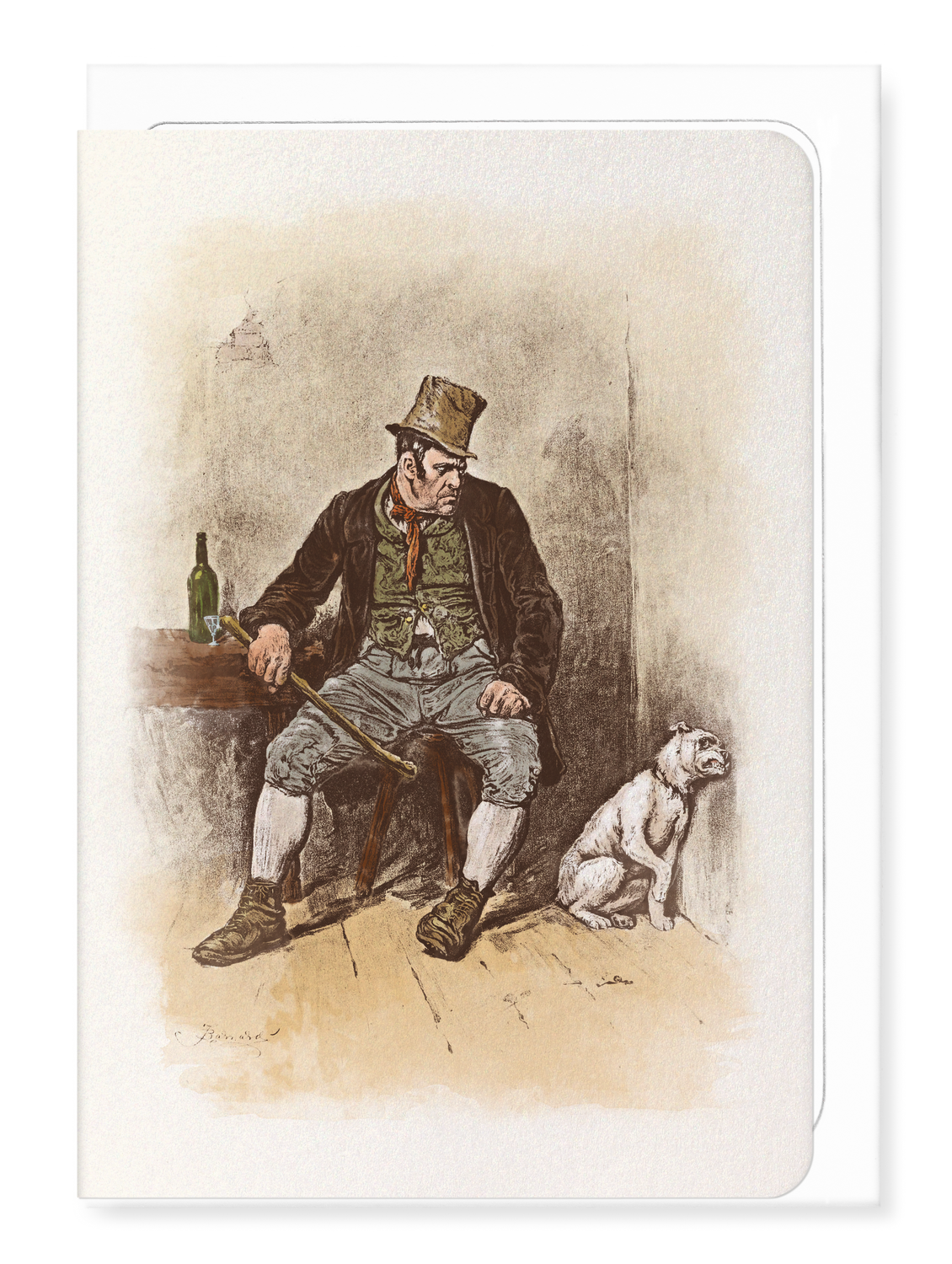 Ezen Designs - Bill Sikes and his dog - Greeting Card - Front