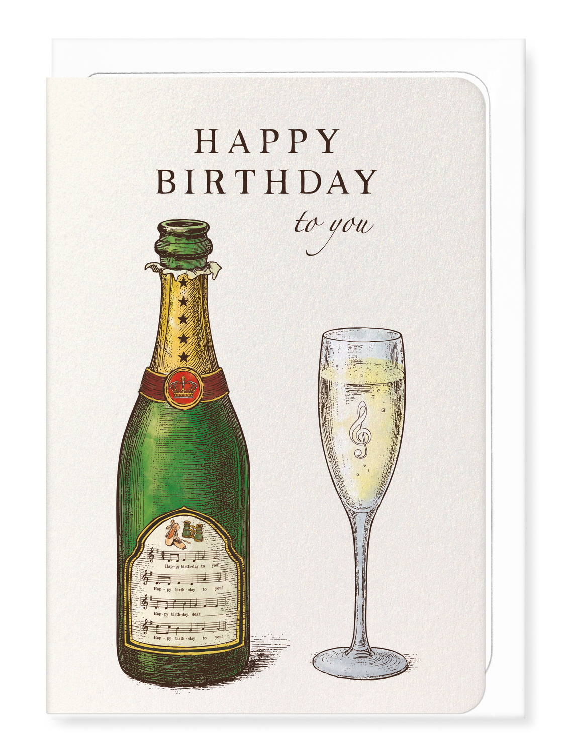 Ezen Designs - Ballet & Opera Birthday Champagne - Greeting Card - Front