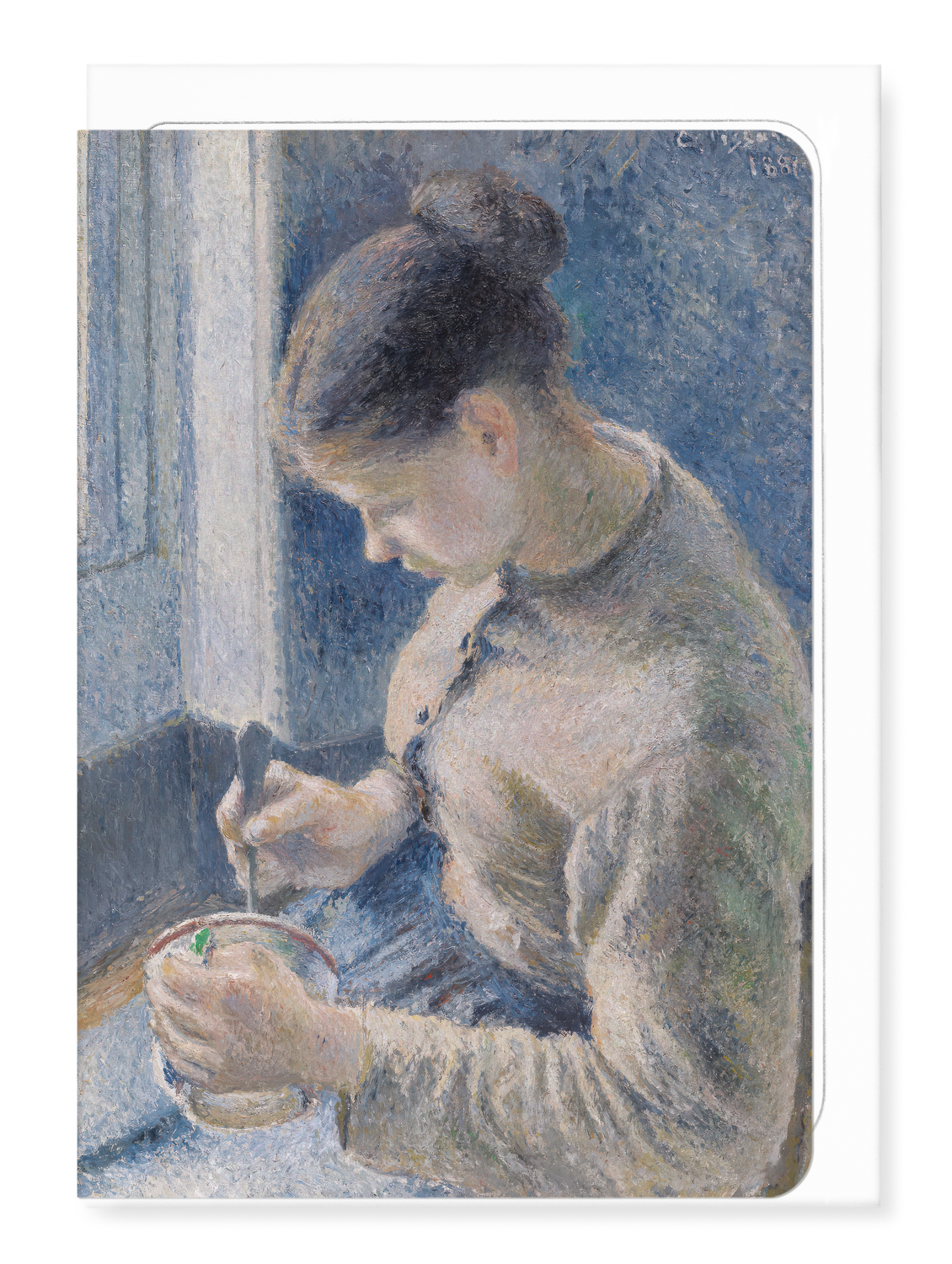 Ezen Designs - Young Peasant Having Her Coffee (1881) - Greeting Card - Front