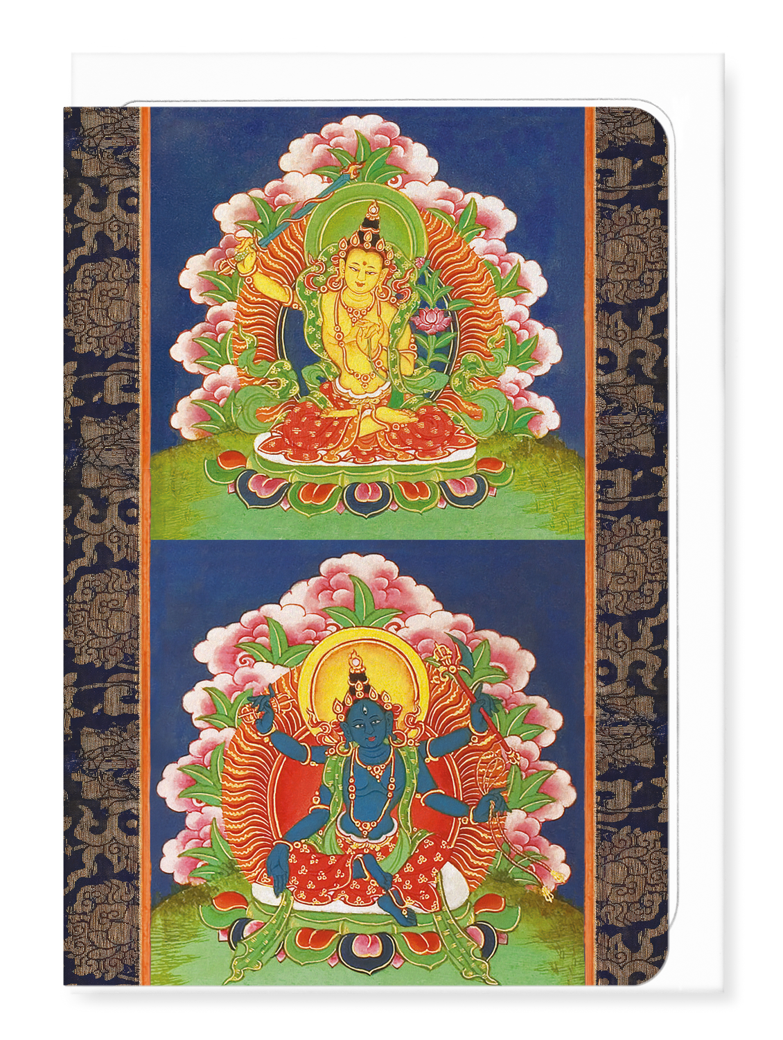 Ezen Designs - Front Cover of a Buddhist Manuscript - Greeting Card - Front