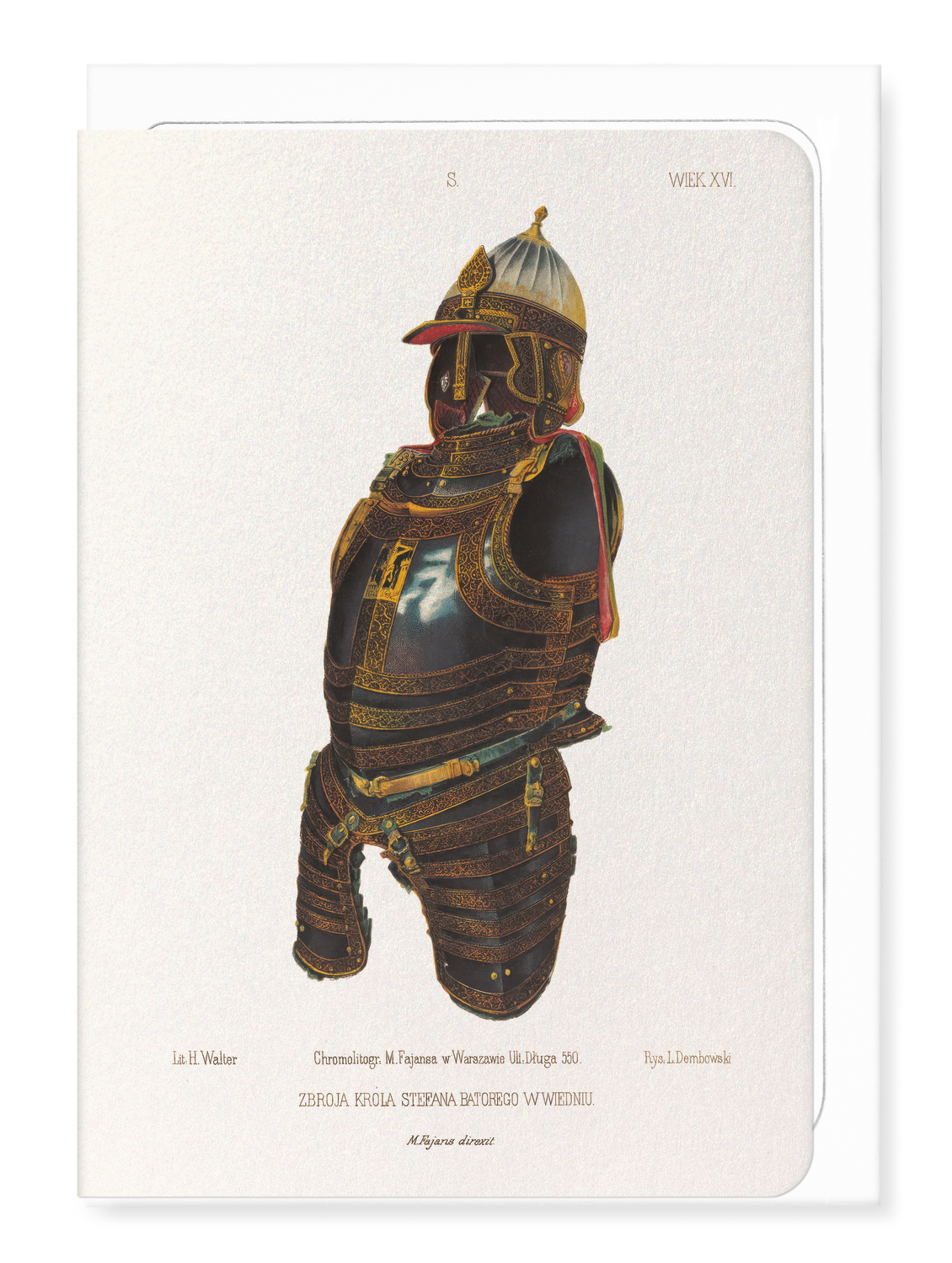 Ezen Designs - ARMOUR OF KING STEPHEN BÁTHORY (1857) - Greeting Card - Front